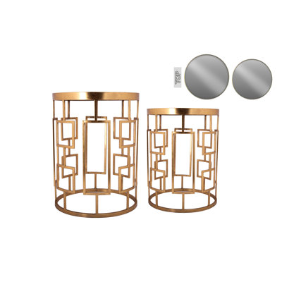 Iron Mirror Metal Table Foil Gold