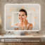 Miroir de salle de bain à DEL sans cadre à intensité variable et réglable-1016244719