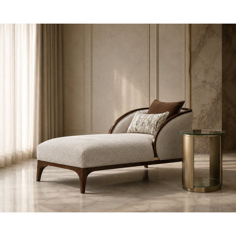 Houston Chaise - Pebble/Walnut