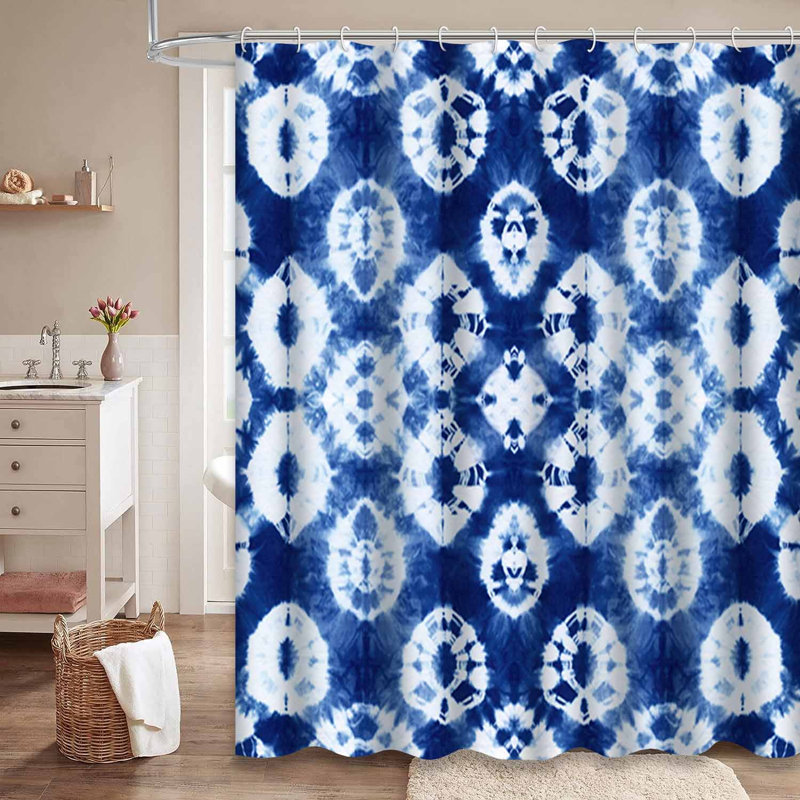 Rideau de douche à 12 crochets de couleur bleu marine, L 72 po x l 72 po