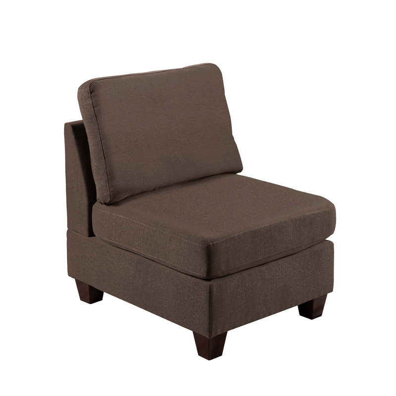 2pc Black Coffee Modular , Linen-like Fabric Enriched, Wood Frame Chairs - 2pc, Pattern,, 29.94" H x 30.48" W x 30.72" D