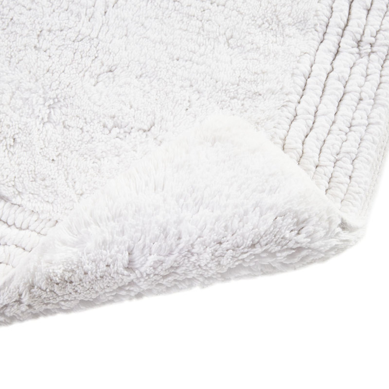 24X72" 100% Cotton Bath Rug, 3000 Gsm, White, Reversible, & Inviting Look, Machine Washable 24X72", Stylish Functional,