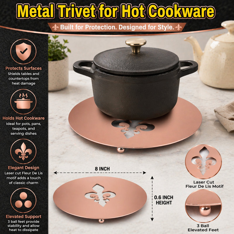 Stainless Steel Round 1 Piece Trivet