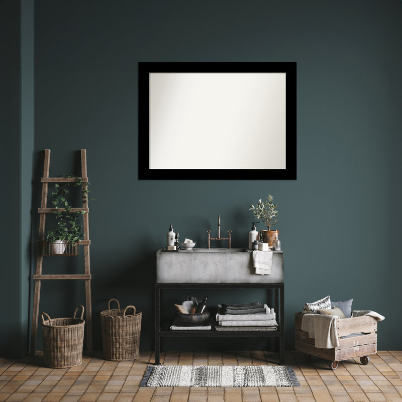 Miroir mural Jini, Noir, Rectangle, 32,5 po x 43,5 po