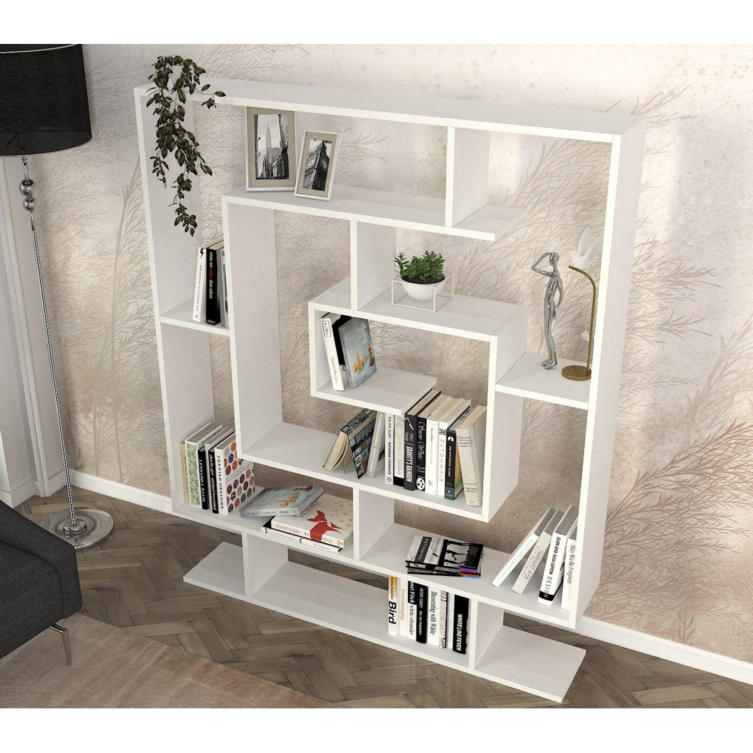 Modern Bookshelf, 49.2 x 58.8 x 8.7 inches | 100% Melamine Coated Particle Board, 