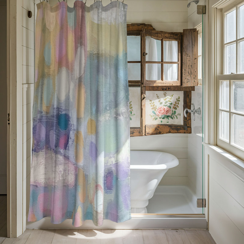 Serene Strokes Sketch - Premium Shower Curtain, H 74 po x l 71 po