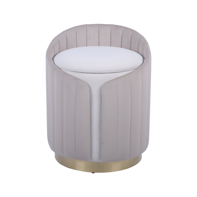 Two-Toned Ottoman With Storage Or Vanity Stool