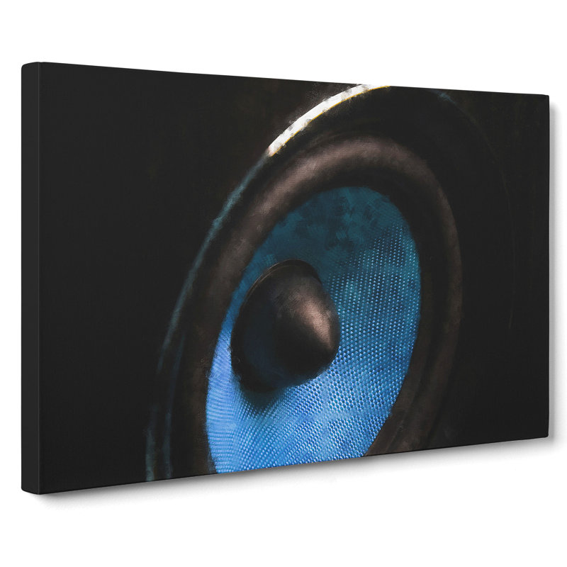 Hi Fi Speaker In Blue - Wrapped Canvas, 35cm H x 50cm W x 3cm D