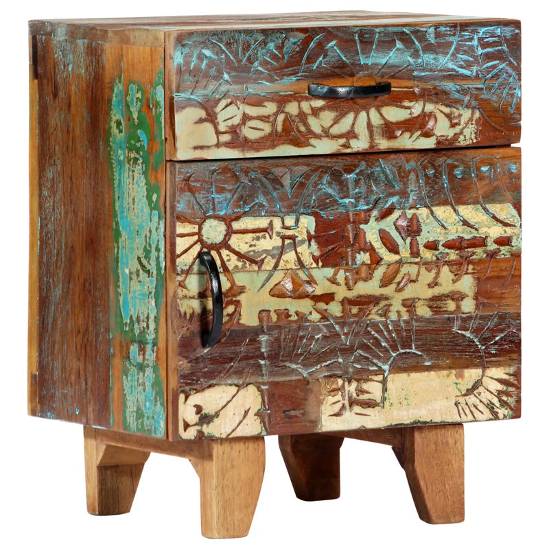 Burcham 40cm W Solid Wood Bedside Table