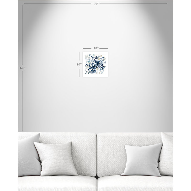 Indigo Garden I - peinture sans cadre, H 10 po x l 10 po x P 0,1 po