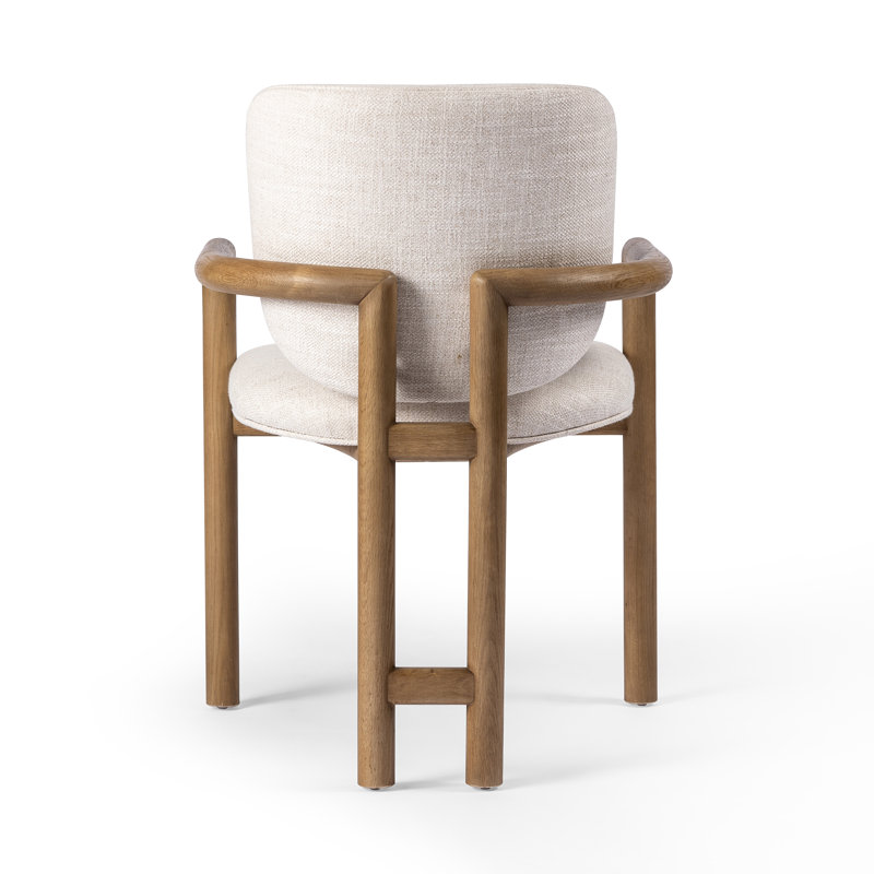 Madeira Upholstered Arm Chair, Brown, White