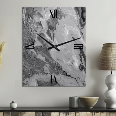 Horloge murale abstraite gris