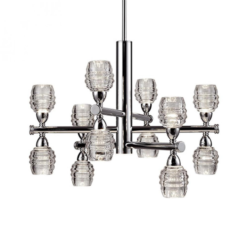 Lustre à niveaux unique et audacieux à DEL 12 lumières Honeycomb