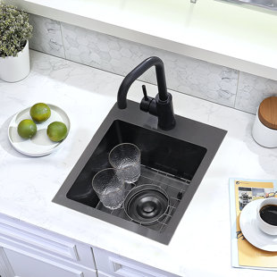 13-In X 15-In Gunmetal Matte Black Stainless Steel Single Bowl Kitchen Sink