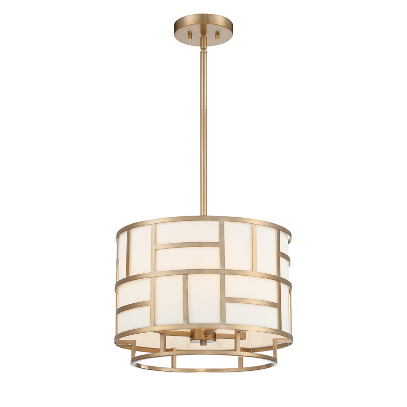 Abbeville 4 - Light Dimmable Drum Chandelier, Gold