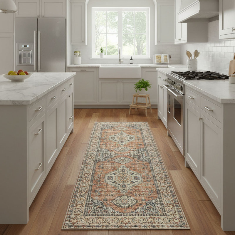 Tapis de couloir de cuisine oriental antidérapant, 2'x 7' (Runner)