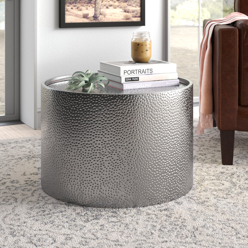 Table basse Corron, Argent, H 17 po x l 26 po x P 26 po