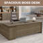 Bureau de direction ergonomique moderne en L avec rangement intégré et gestion de l'alimentation-1133375666