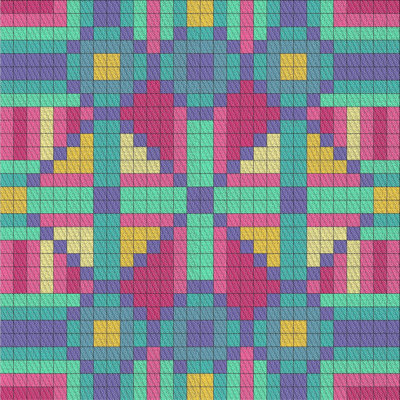 Tapis bleu marine/vert/rose Lykke