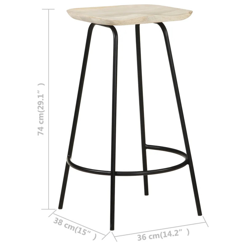 Faber Counter Stool with Metal Frame, Black
