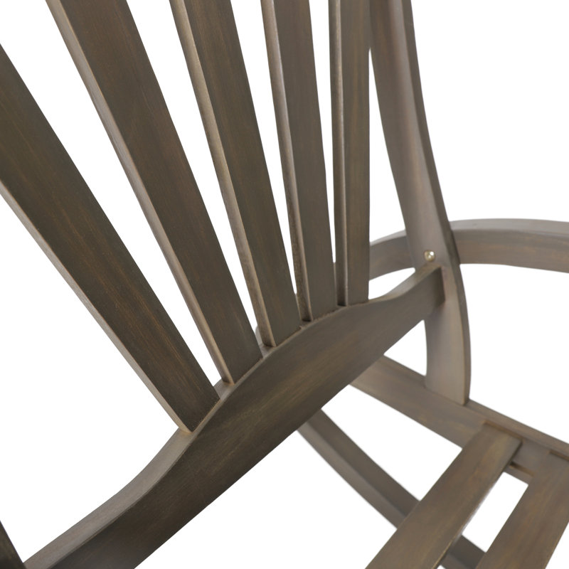 Chaise berçante grise avec résistance aux intempéries et repose-pieds extensible, Gris