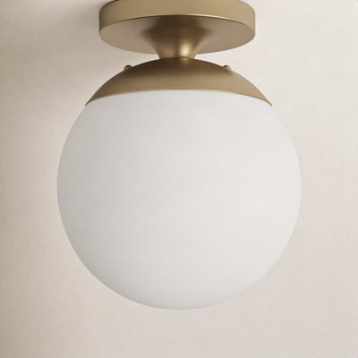 Meri Single Light Glass Semi Flush Mount