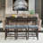 4 Piece Bar Table Set With Power Outlet,Bar Table Set With Chairs,Sofa Bar Table With Stools,Behind Couch Table With 3 Padded Stools,For Living Room,Dining Room, Dark Grey