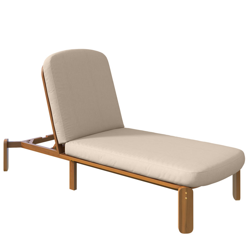 Outdoor Chaise Lounge Adjustable Patio Chaise Outdoor Reclining Chair Pool Lounge Chair with Adjustable Backrest for Patio, Poolside or Beach, Brown