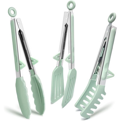 3-pack 9" Small Silicone Kitchen Tongs