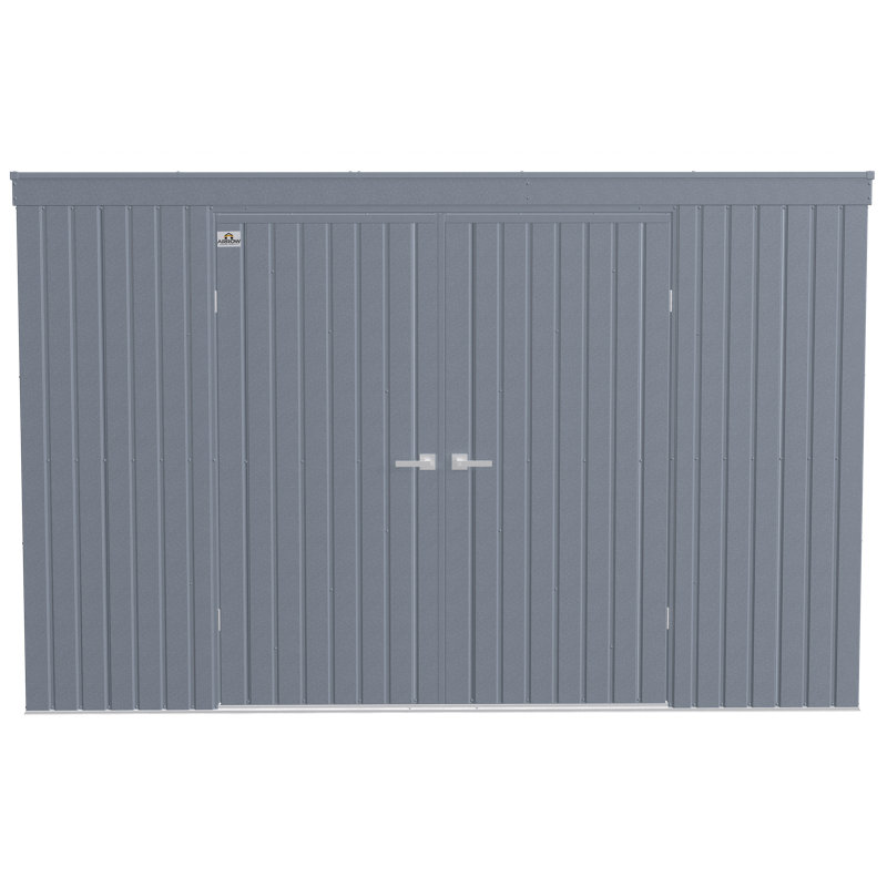 Anthracite Galvanized Steel 10-ft x 4-ft Storage Shed Kit