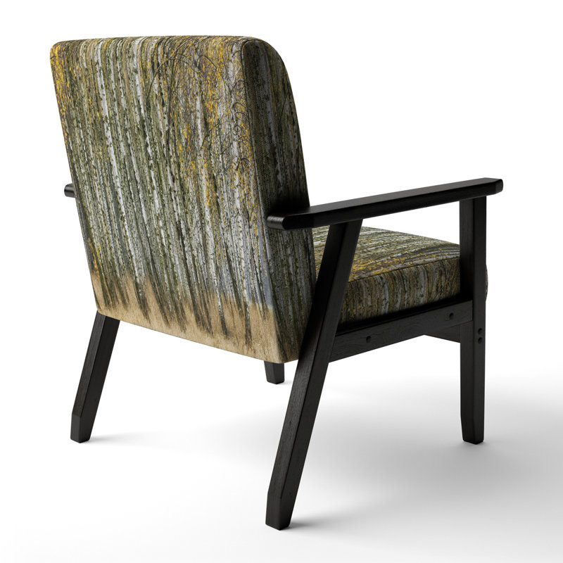 Mahfuz - Upholstered Traditional Accent Arm Chair, Black Square Arms