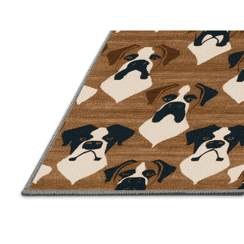  Tapis lavable Boxer Dogs, Rectangulaire 2 pi x 3 pi