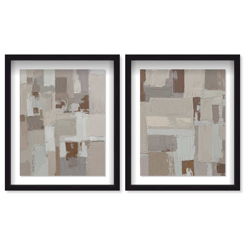 In Place Set Shadowbox Abstract Print by Oliver Gal, Black Frame, 16 x 20, 25.5"H x 31.5"W, Black Shadowbox