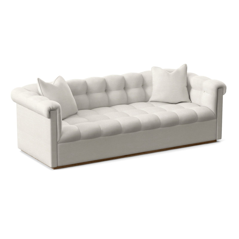 Thom Filicia Home 98" Nottingham Sofa, Tuck Linen, Havana