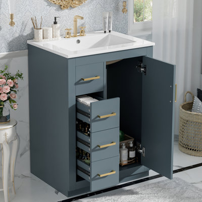 Meuble-lavabo 24 po avec lavabo en céramique