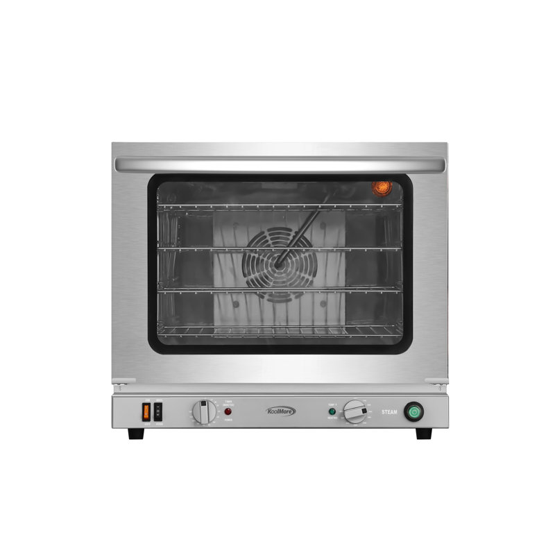 KoolMore 23 in. Commercial Countertop Convection Oven for Half-Size Pans with 4 Racks 2800W of Power and Steam Injection, 240V in Stainless-Steel, ETL Listed for Safety and Sanitation (KM-CTCO-23STI)