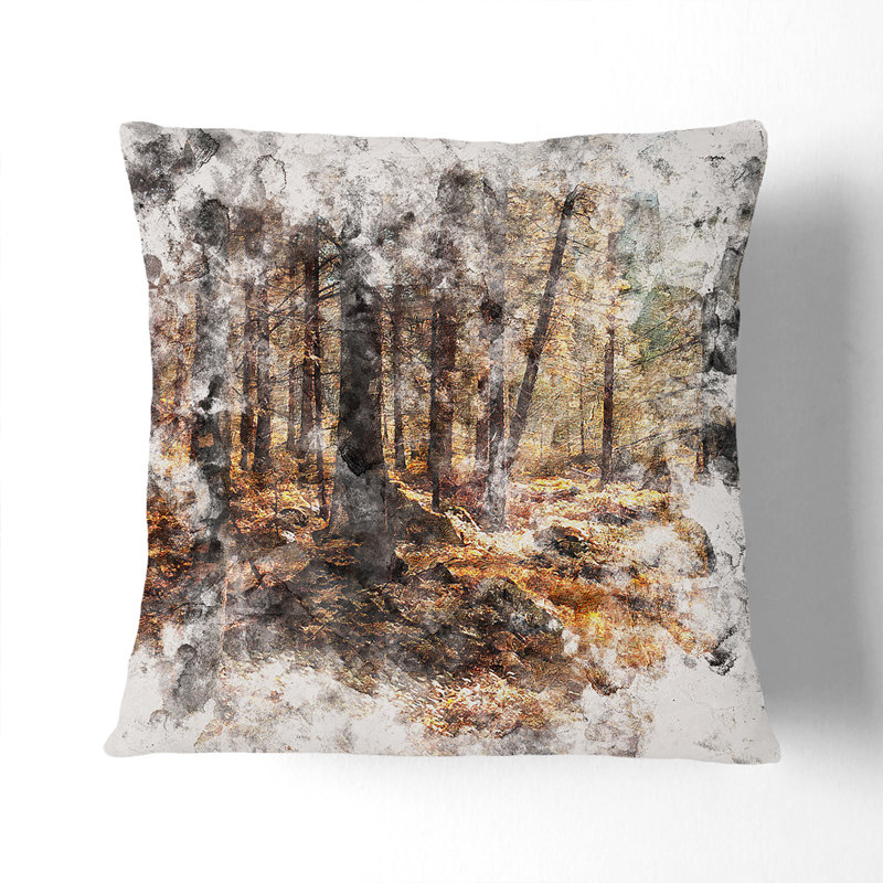 Within the Woods Cushion with Filling, White, 55cm H x 55cm W x 20cm D