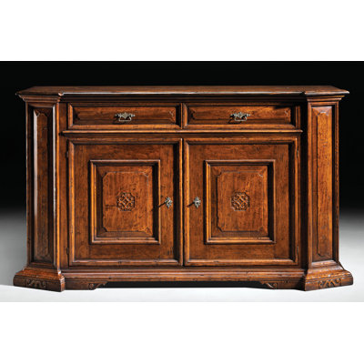 82" 2 Drawer Walnut Wood Sideboard