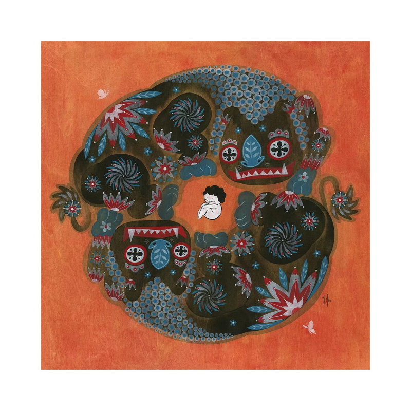 Folk Blessings - Lions by Martin Hsu - Wrapped Canvas Gallery-Wrapped Canvas Giclée, 45.72 cm H x 45.72 cm W x 1.91 cm D
