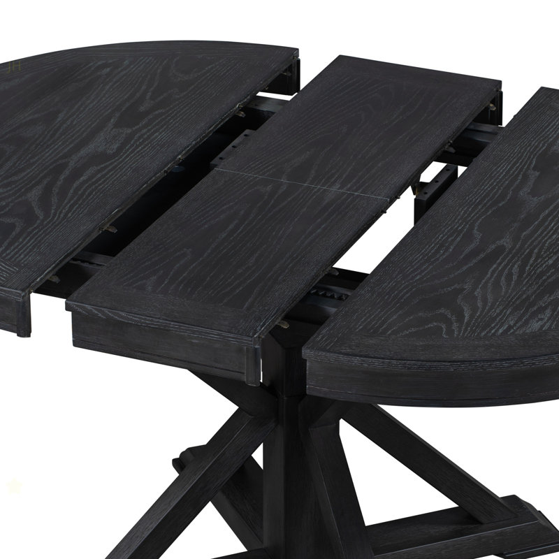 Retro Functional Extendable Dining Table With A 12" Leaf For Dining Room And Living Room, Espresso, Espresso