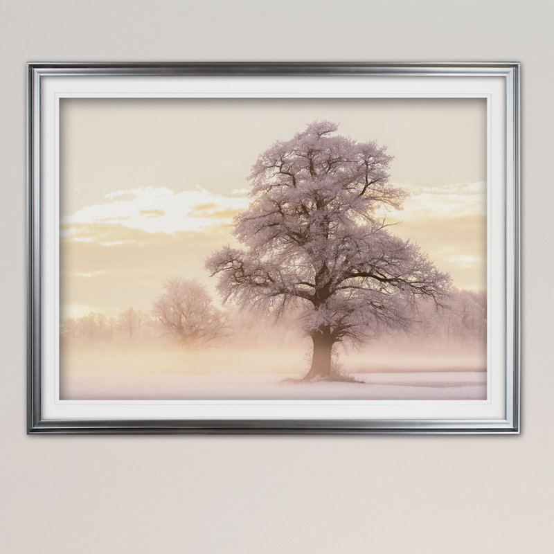 « winter lueur », reproduction de peinture à l’acrylique encadrée, Argent, H 30 po x l 40 po x P 1,5 po