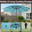 Parasol de patio rond de 9 pi - Parasol d'extérieur à manivelle et auvent ventilé pour abat-jour - pour terrasse, balcon, porche, cour ou piscine par Pure Garden (bleu)-806706511