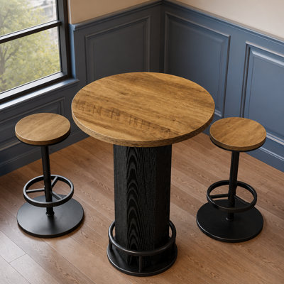 Bistro Sets with 2 Barstools, Pub Cocktail Table Bar Table with Chairs