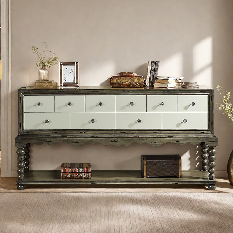 Retro Multifunctional Solid Wood Sideboard