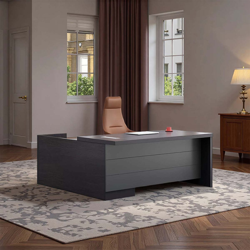 Bureau d'ordinateur de luxe en forme de L, H 29,5 po x l 78,74 po x P 31,5 po