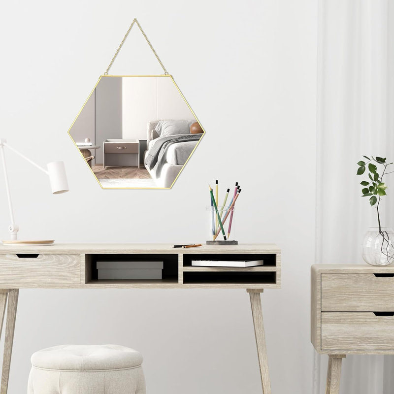 Remkea Glass Hexagon Wall Mirror
