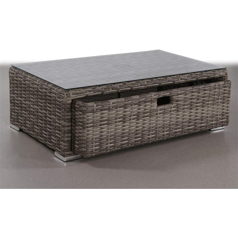 Fully Assembled Glass Outdoor Coffee Table