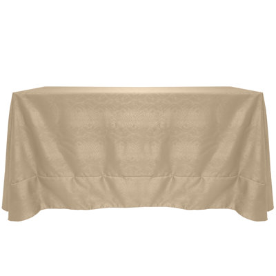 Ultimate Textile Damask Kenya Tablecloth - Modern Jacquard Design, Sand Beige