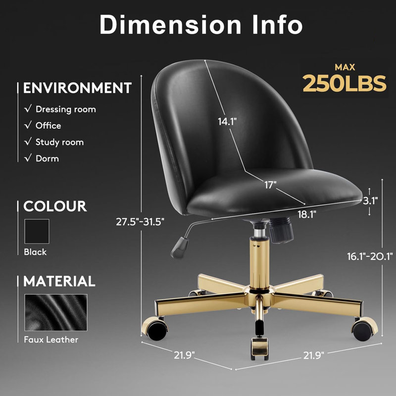 Petit fauteuil de bureau avec dossier TUKAKA