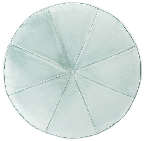Keeney 28.3cm Wide Velvet Tufted Round Solid Colour Pouffe Ottoman, Mint